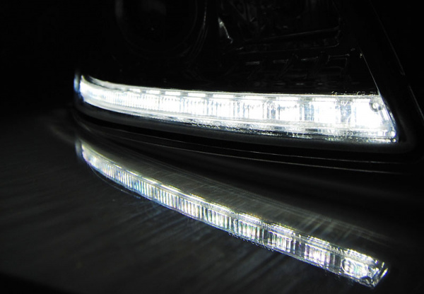 LED Tagfahrlicht Scheinwerfer für Skoda Octavia 2 (1Z Facelift) 09-12 schwarz